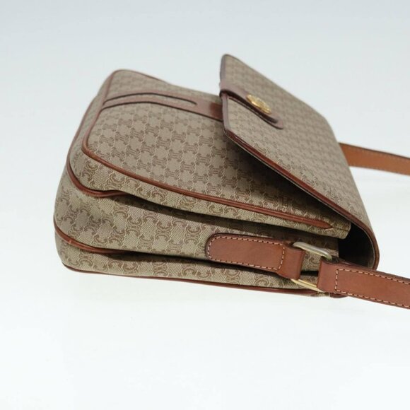 CELINE Macadam Canvas Shoulder Bag PVC Leather Beige Auth - Picture 4 of 16